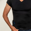 T-shirt discret correcteur de posture pour le quotidien Percko homme noir col en V taille H2.P2