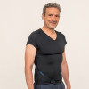 T-shirt discret correcteur de posture pour le quotidien Percko homme noir col en V taille H2.P4