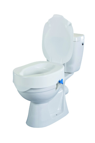Rehausse WC hauteur 10 cm Rehotec avec pattes de fixation et couvercle