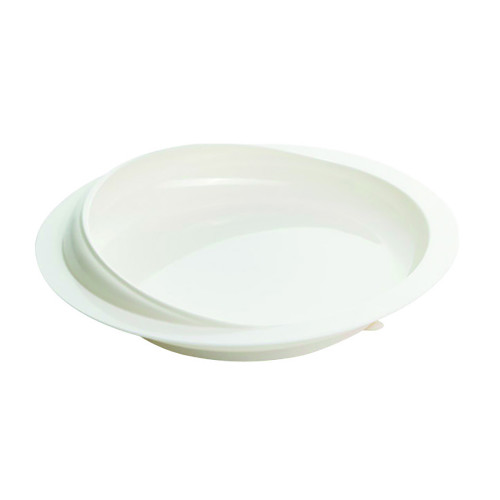 Assiette à rebord anti-dérapante blanche diamètre 23 cm