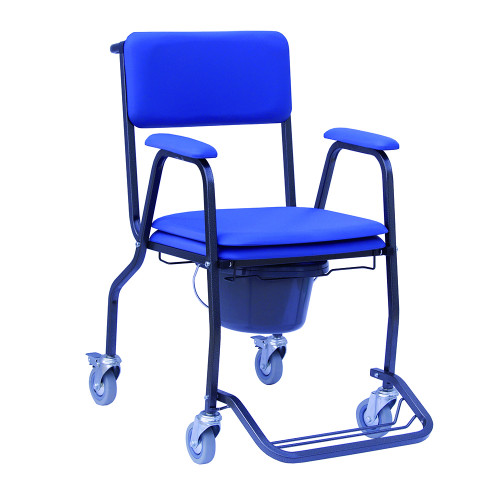 Chaise garde-robe sur roues Club bleue avec galette